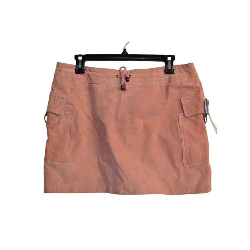 WILSONS LEATHER MAXIMA 12 Mini Skirt Mauve Pink Suede LINED NWT Rare